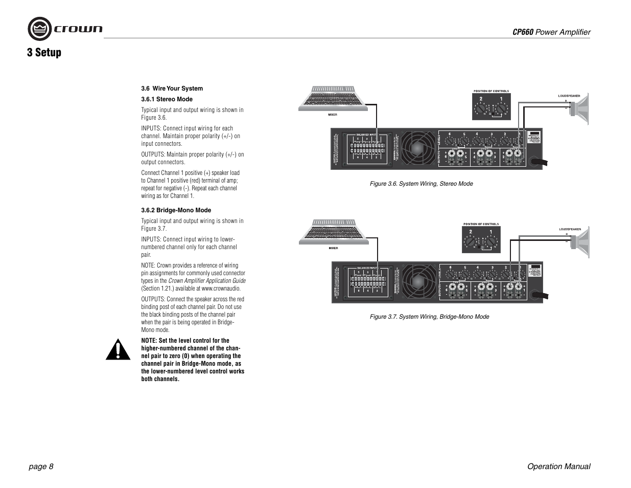 3 setup | Crown Audio CP660 User Manual | Page 8 / 20