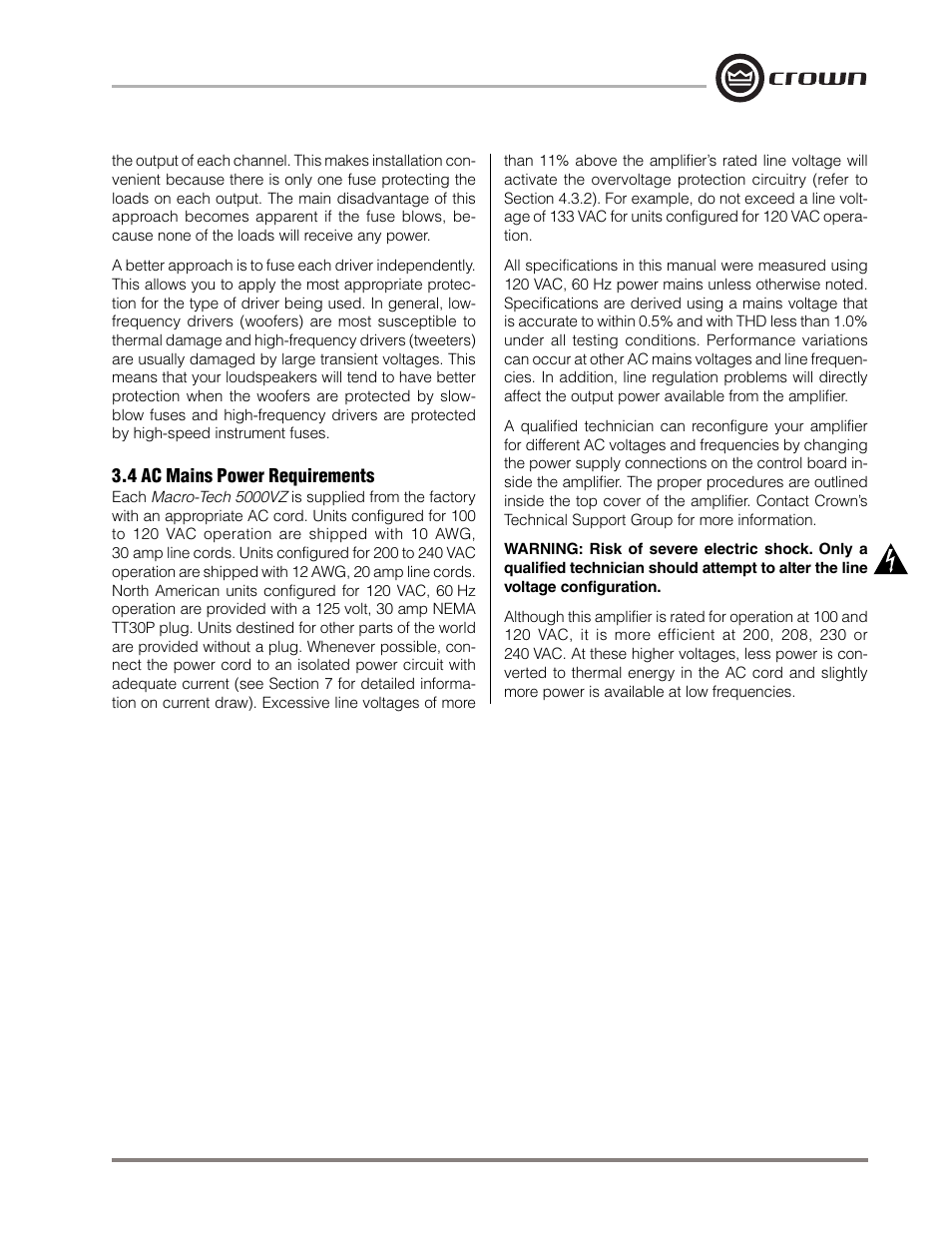 Crown Audio Macro-Tech MA-5000VZ User Manual | Page 20 / 43