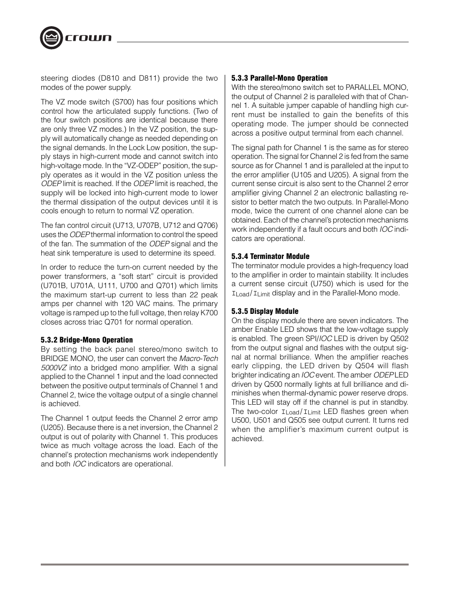 Crown Audio Macro-Tech MA-5000VZ User Manual | Page 31 / 43