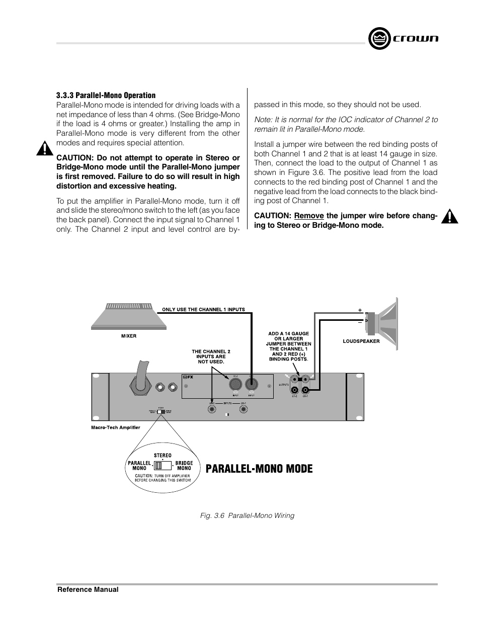 Crown Audio Macro-Tech Series (600, 1200 & 2400) User Manual | Page 13 / 42