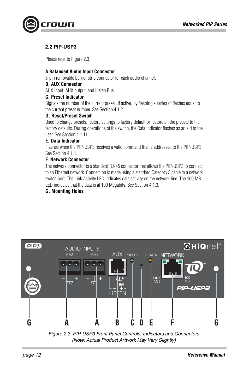 Crown Audio PIP-Lite Module User Manual | Page 12 / 68