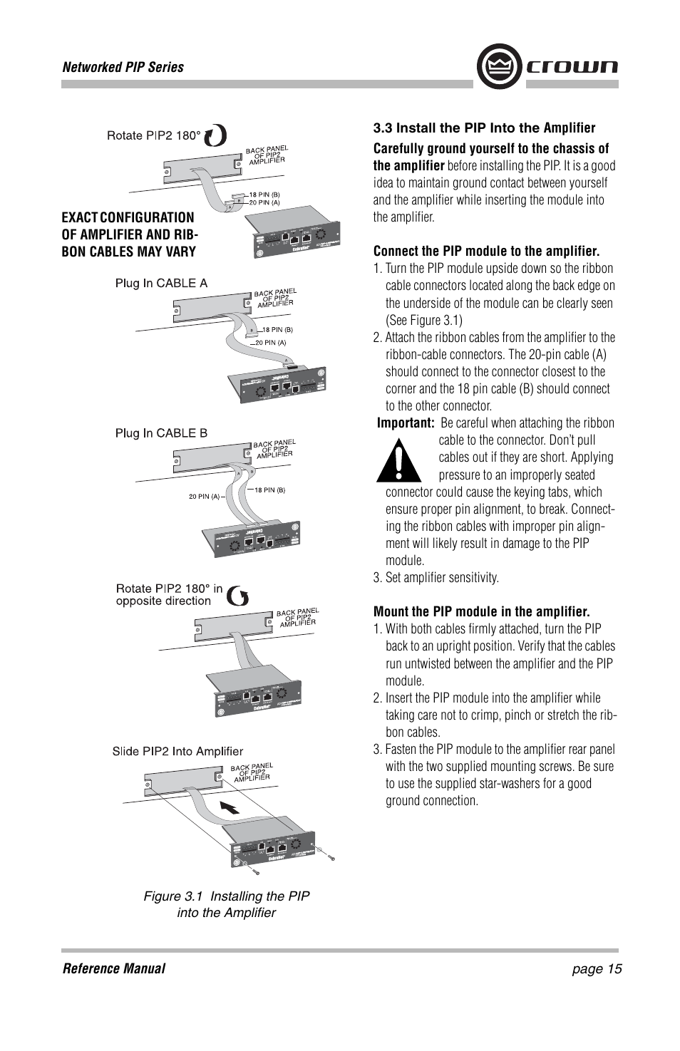 Crown Audio PIP-Lite Module User Manual | Page 15 / 68