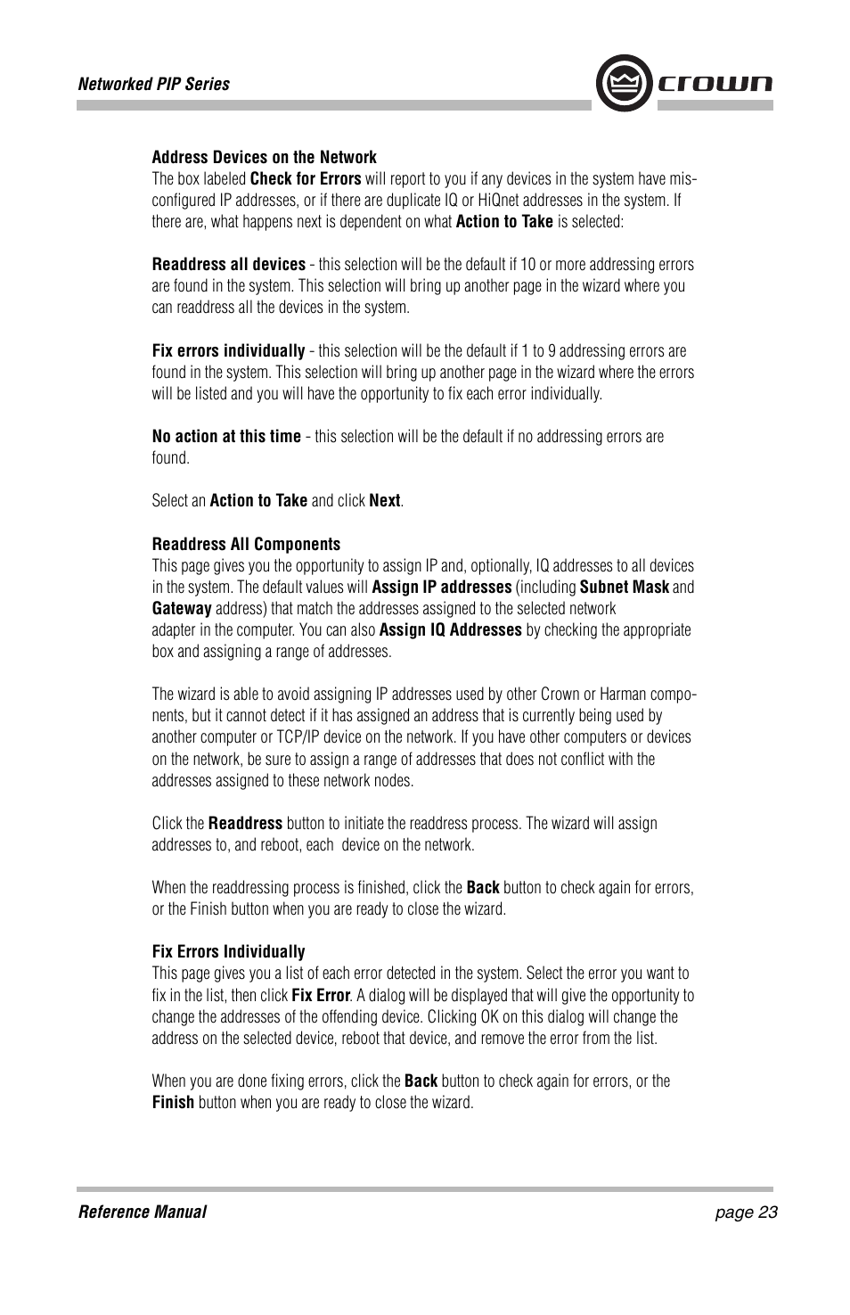 Crown Audio PIP-Lite Module User Manual | Page 23 / 68