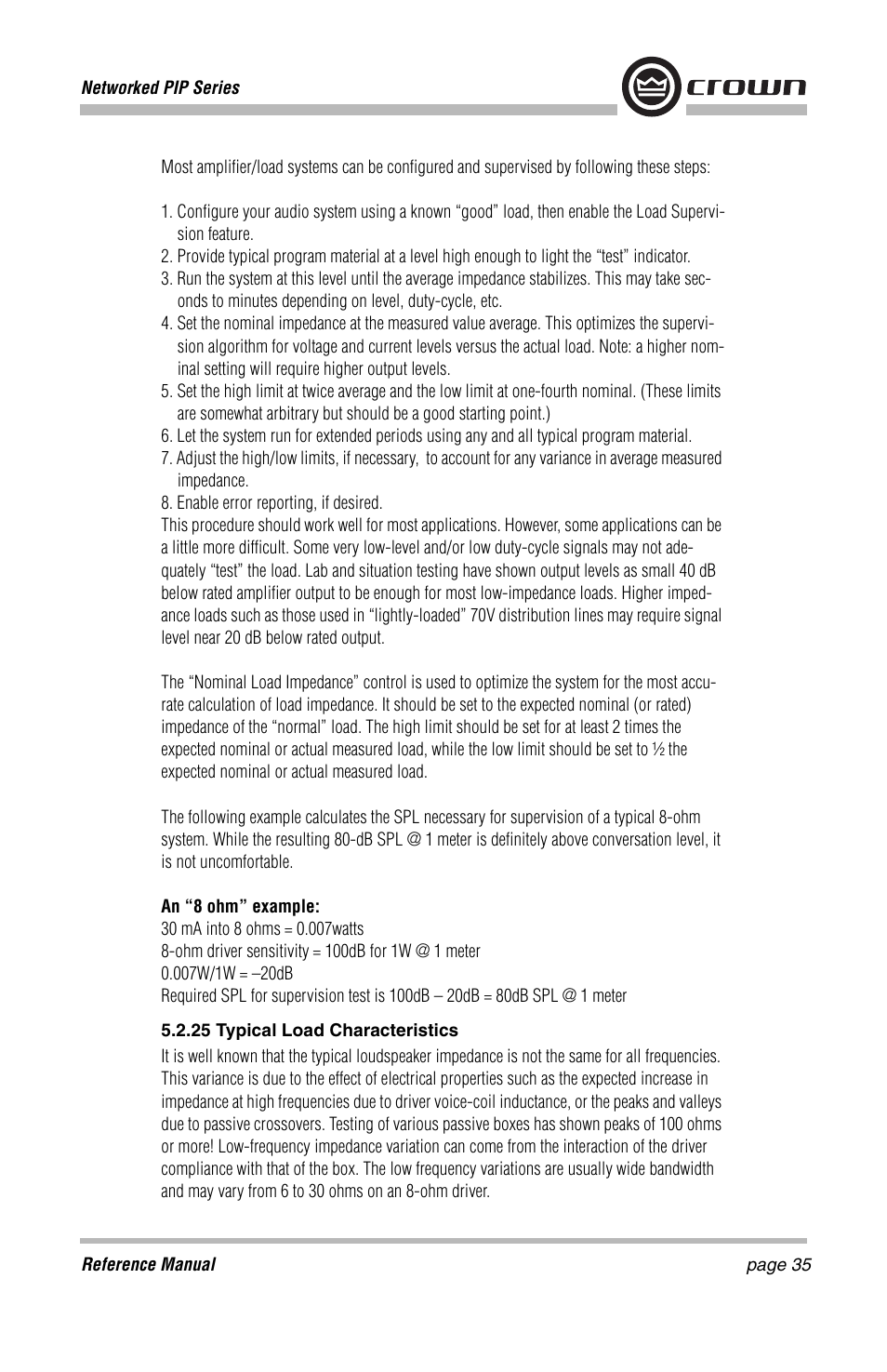 Crown Audio PIP-Lite Module User Manual | Page 35 / 68