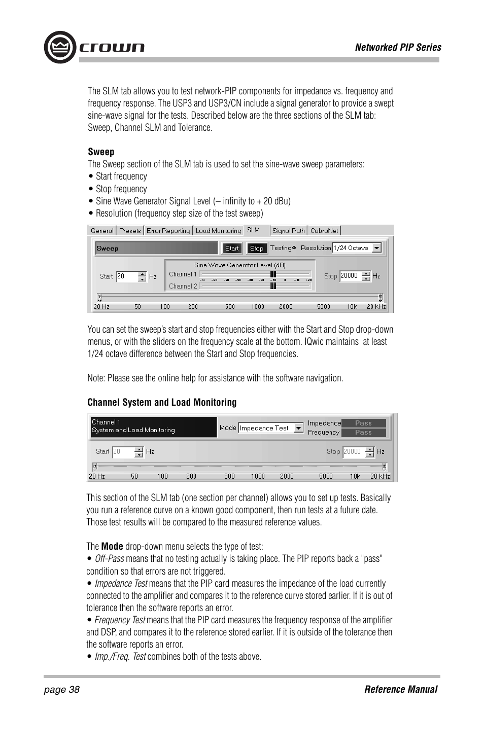 Crown Audio PIP-Lite Module User Manual | Page 38 / 68