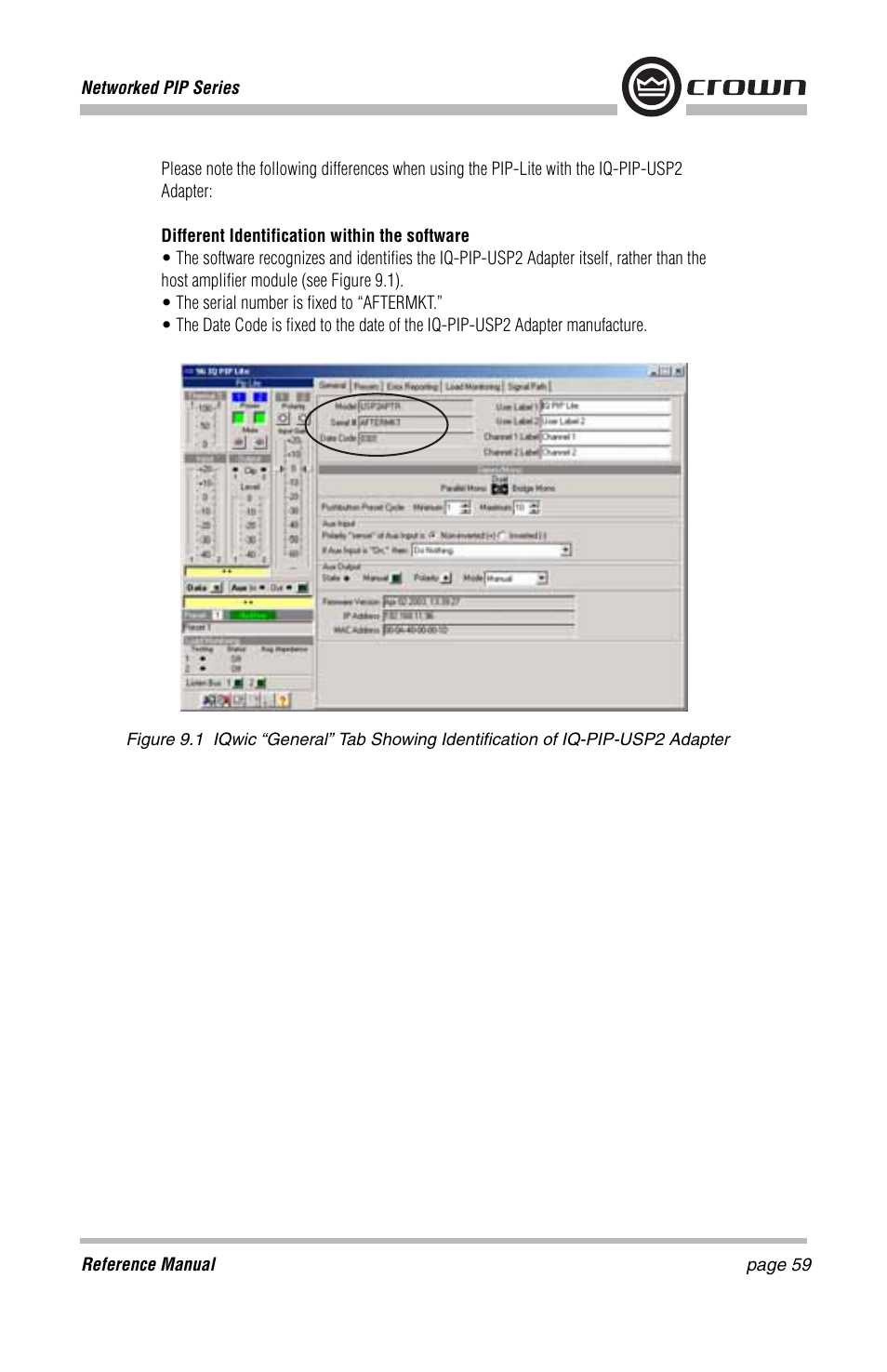 Crown Audio PIP-Lite Module User Manual | Page 59 / 68