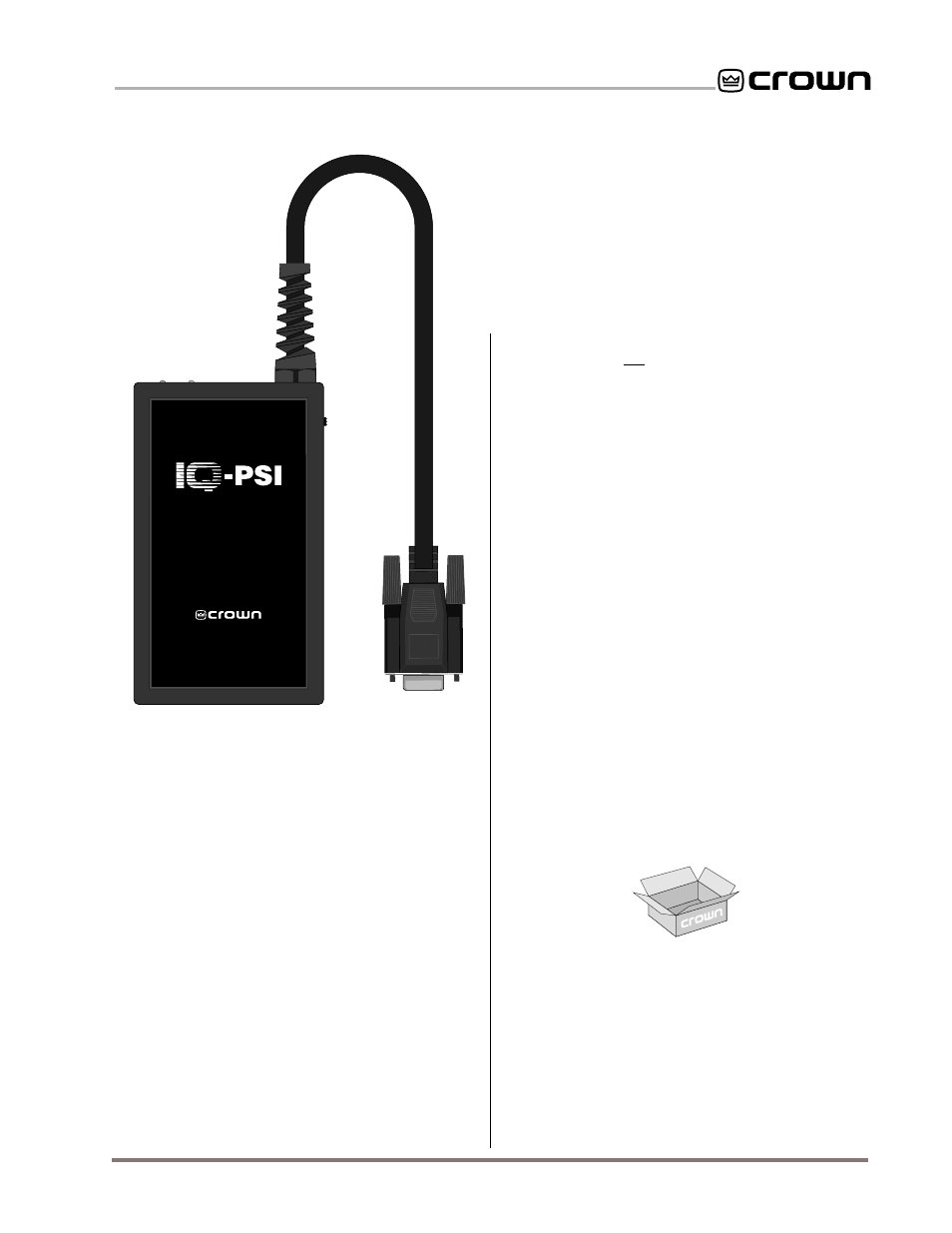 Welcome, 1 welcome, 1 unpacking | Crown Audio PSI User Manual | Page 5 / 17
