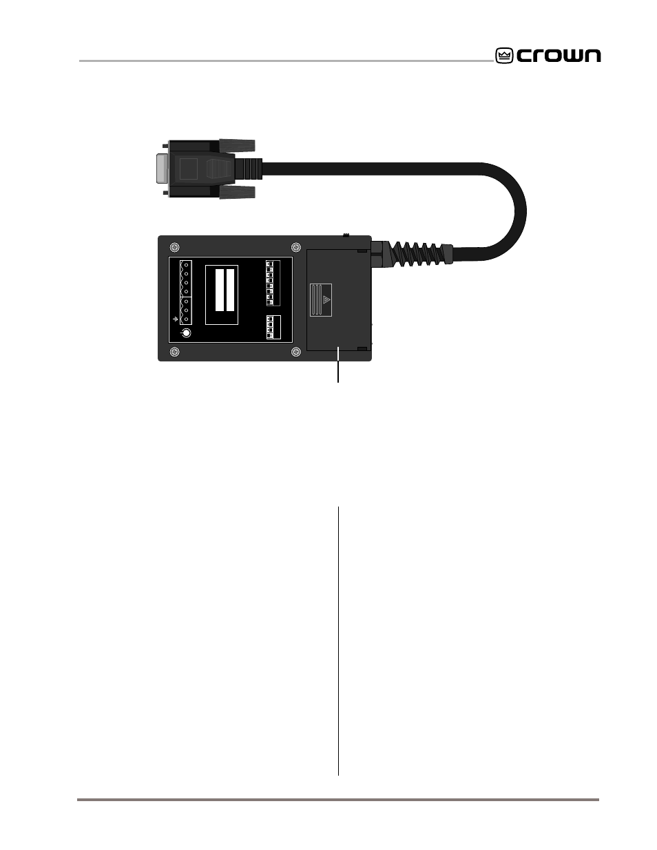 Facilities 2, F. aux connector, G. crown bus connector | H. battery access panel, I. baud rate switch (not shown), J. iq address switch (not shown), Iq–psi | Crown Audio PSI User Manual | Page 7 / 17