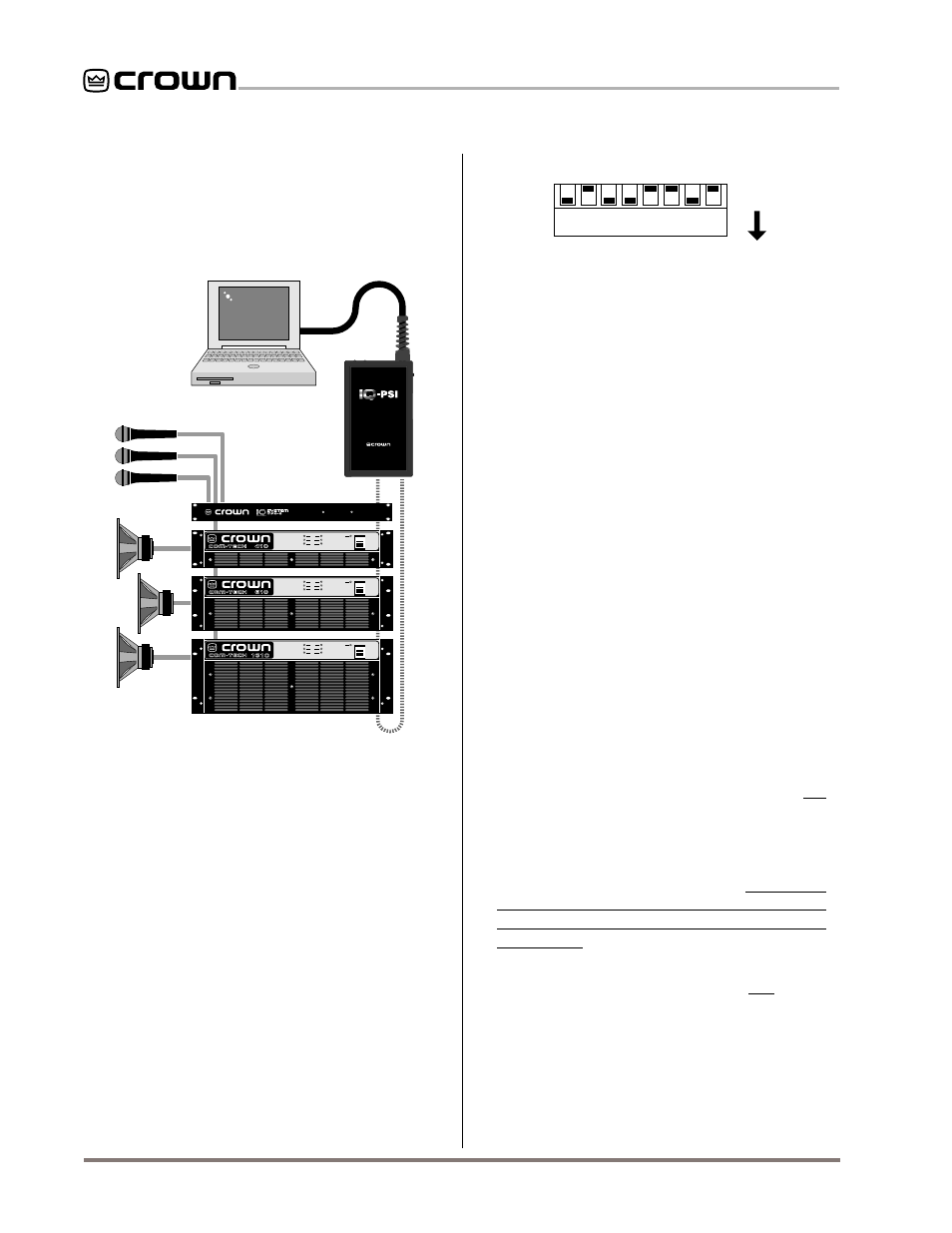 Installation prep, 3 installation, 1 setting the iq address | 2 connecting to the crown bus | Crown Audio PSI User Manual | Page 8 / 17