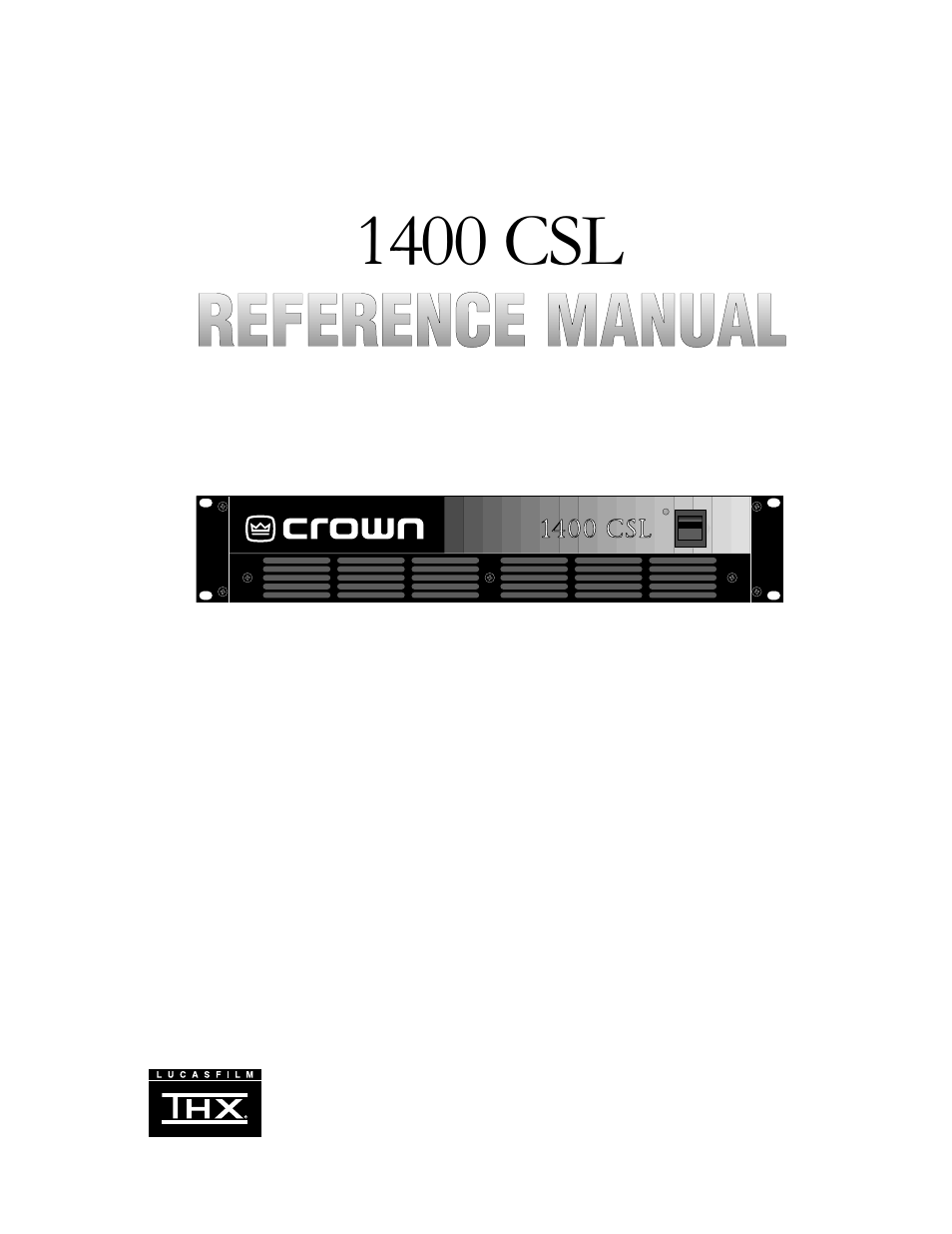 Crown Audio CSL 1400 User Manual | 18 pages