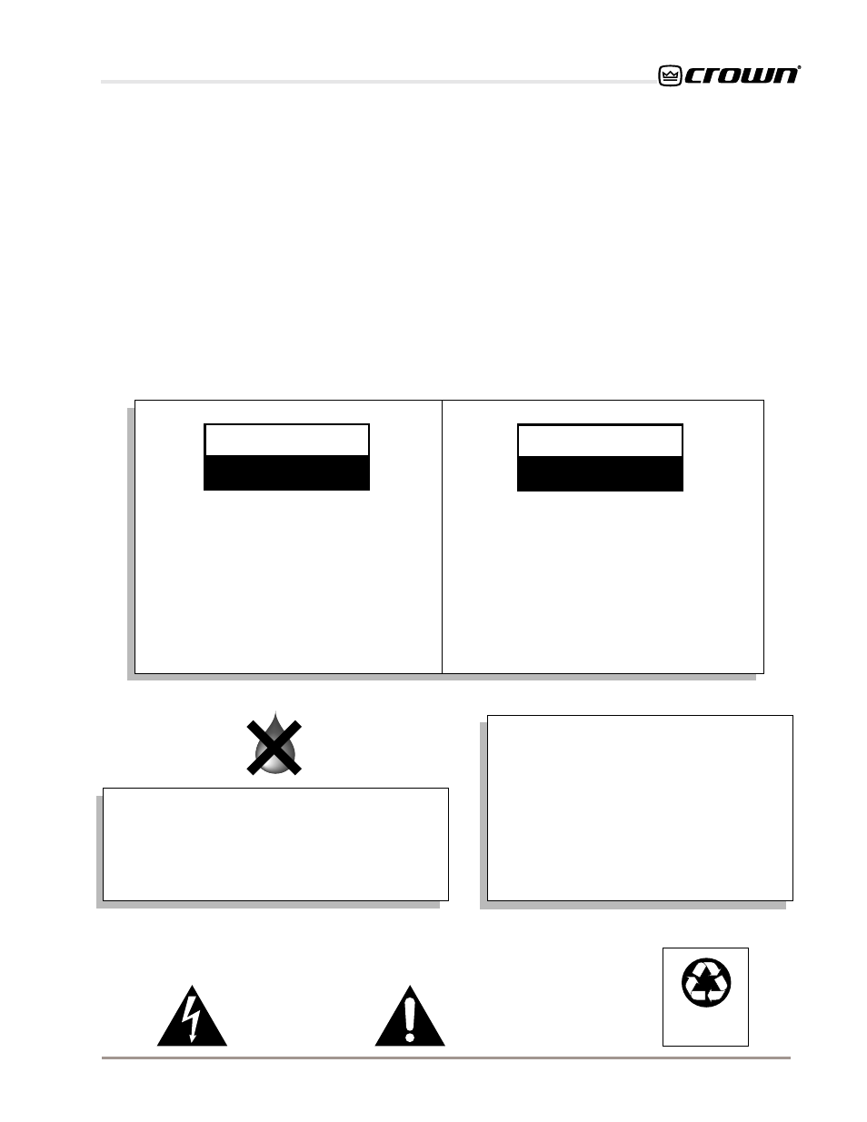 Warning, A v i s | Crown Audio CSL 1400 User Manual | Page 4 / 18