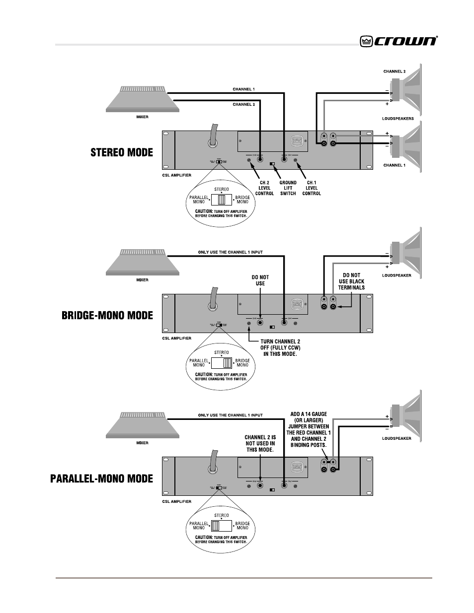 Crown Audio CSL 1400 User Manual | Page 8 / 18