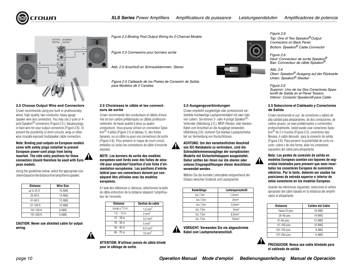 Crown Audio XLS Series User Manual | Page 10 / 40
