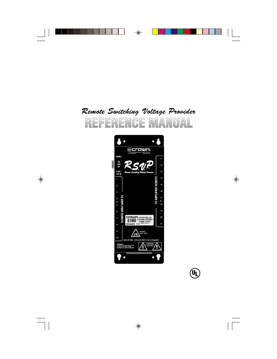 Crown Audio RSVP User Manual | 19 pages
