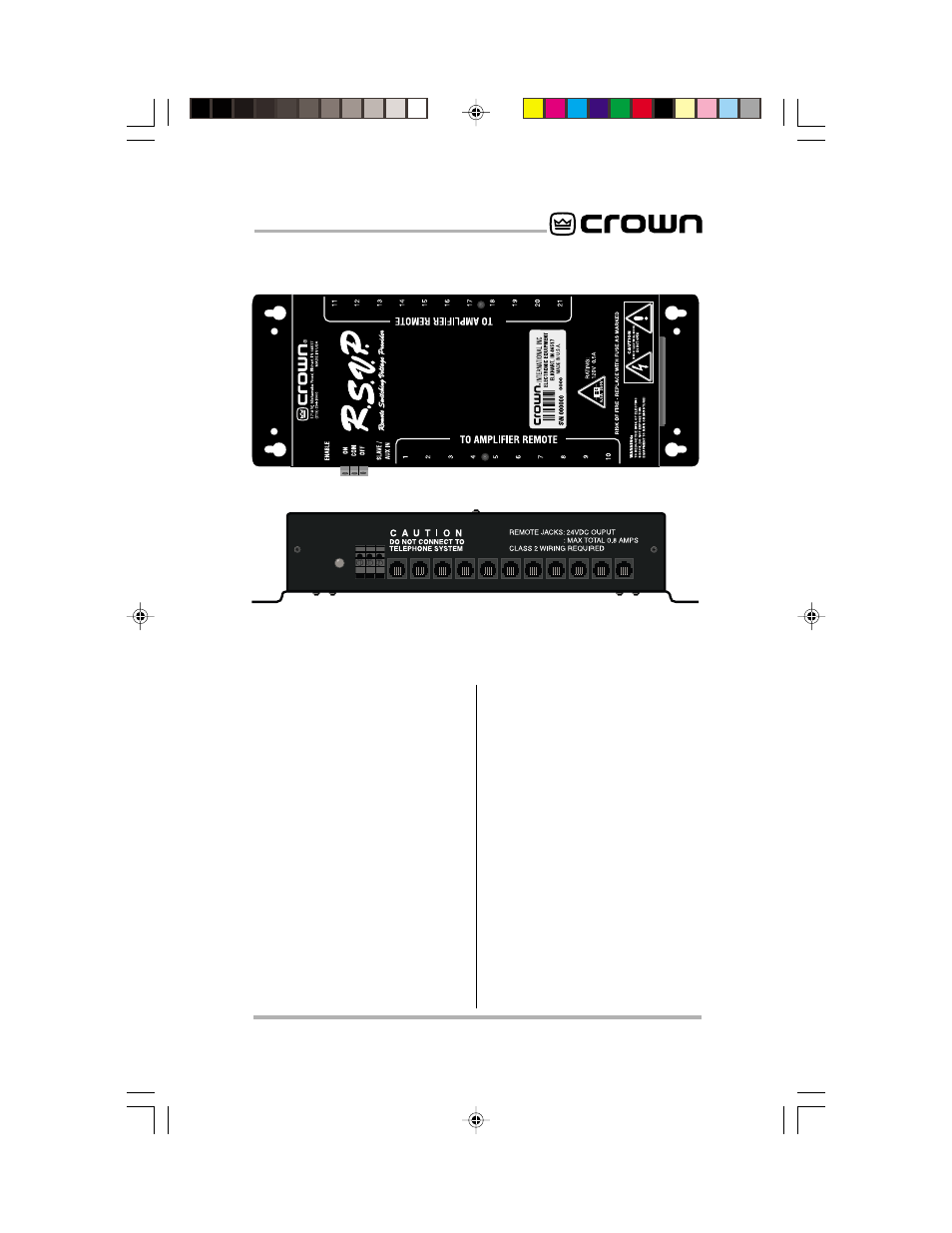 1 welcome | Crown Audio RSVP User Manual | Page 3 / 19