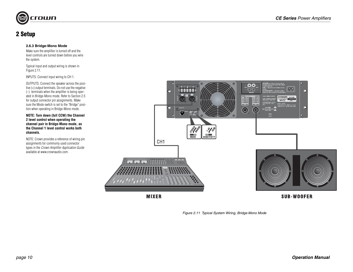 2 setup | Crown Audio CE 1000 & 2000 User Manual | Page 10 / 28