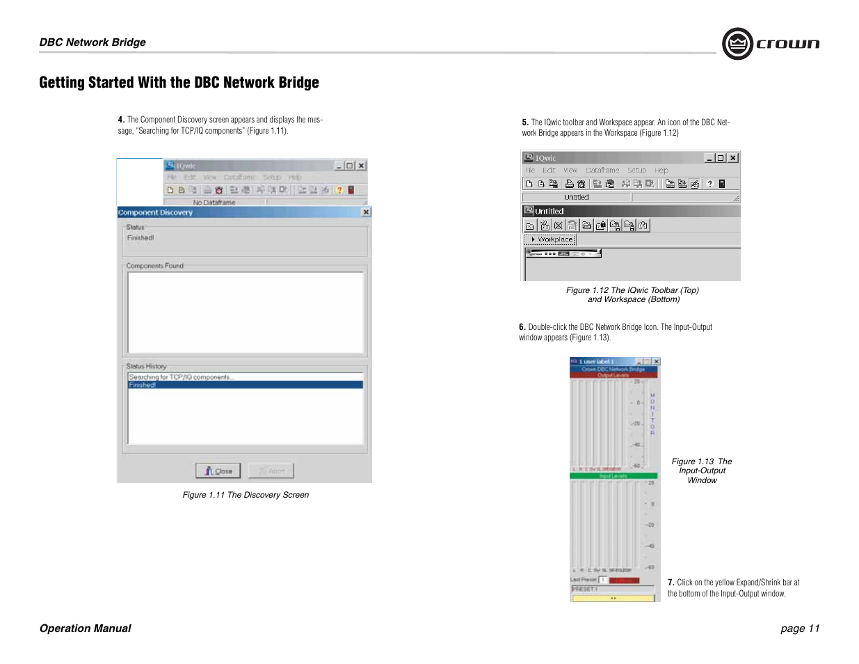 Getting started with the dbc network bridge | Crown Audio DBC Network Bridge User Manual | Page 11 / 84