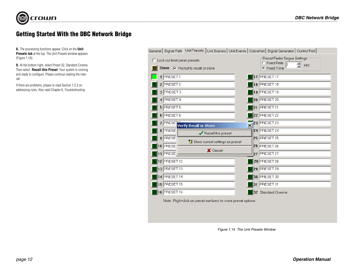 Getting started with the dbc network bridge | Crown Audio DBC Network Bridge User Manual | Page 12 / 84