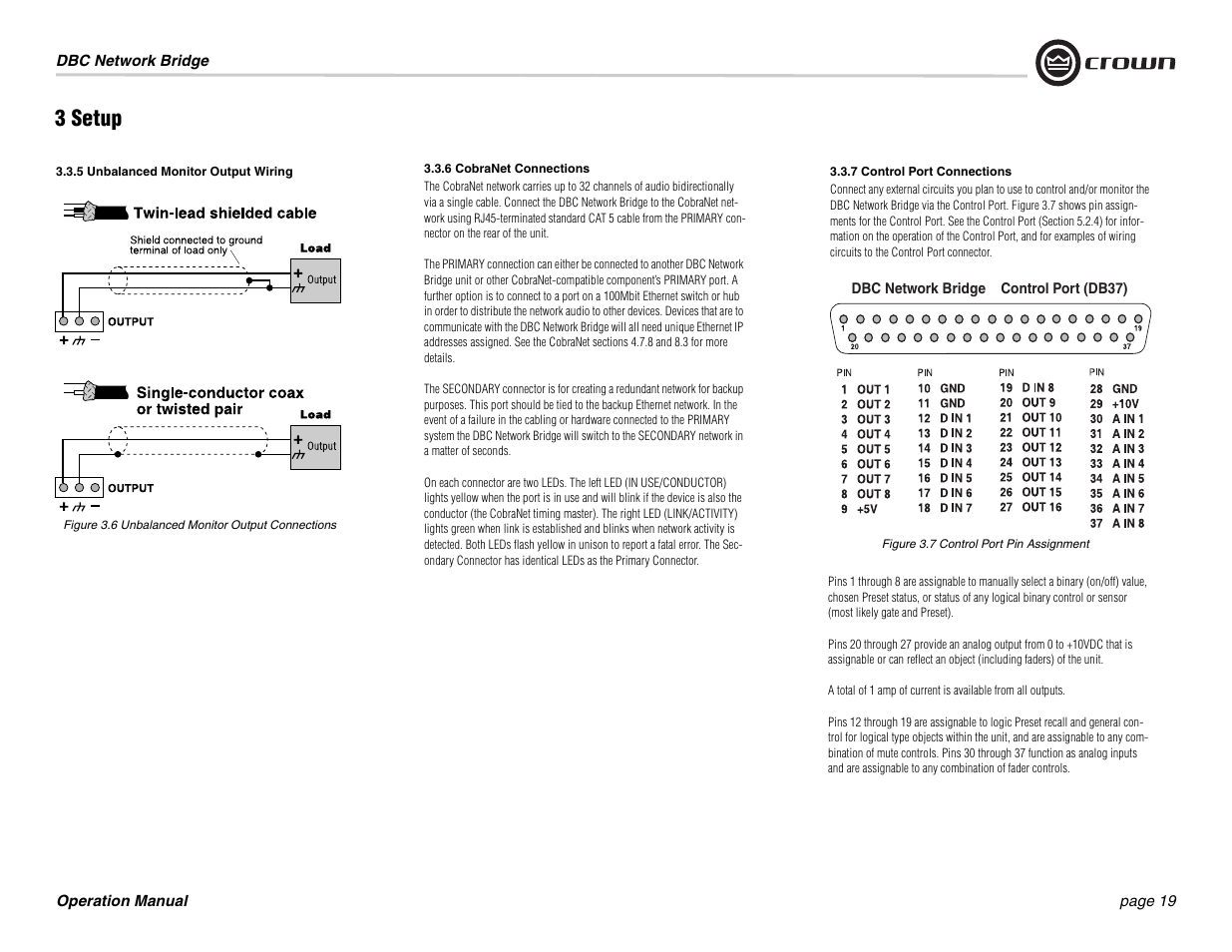 3 setup | Crown Audio DBC Network Bridge User Manual | Page 19 / 84