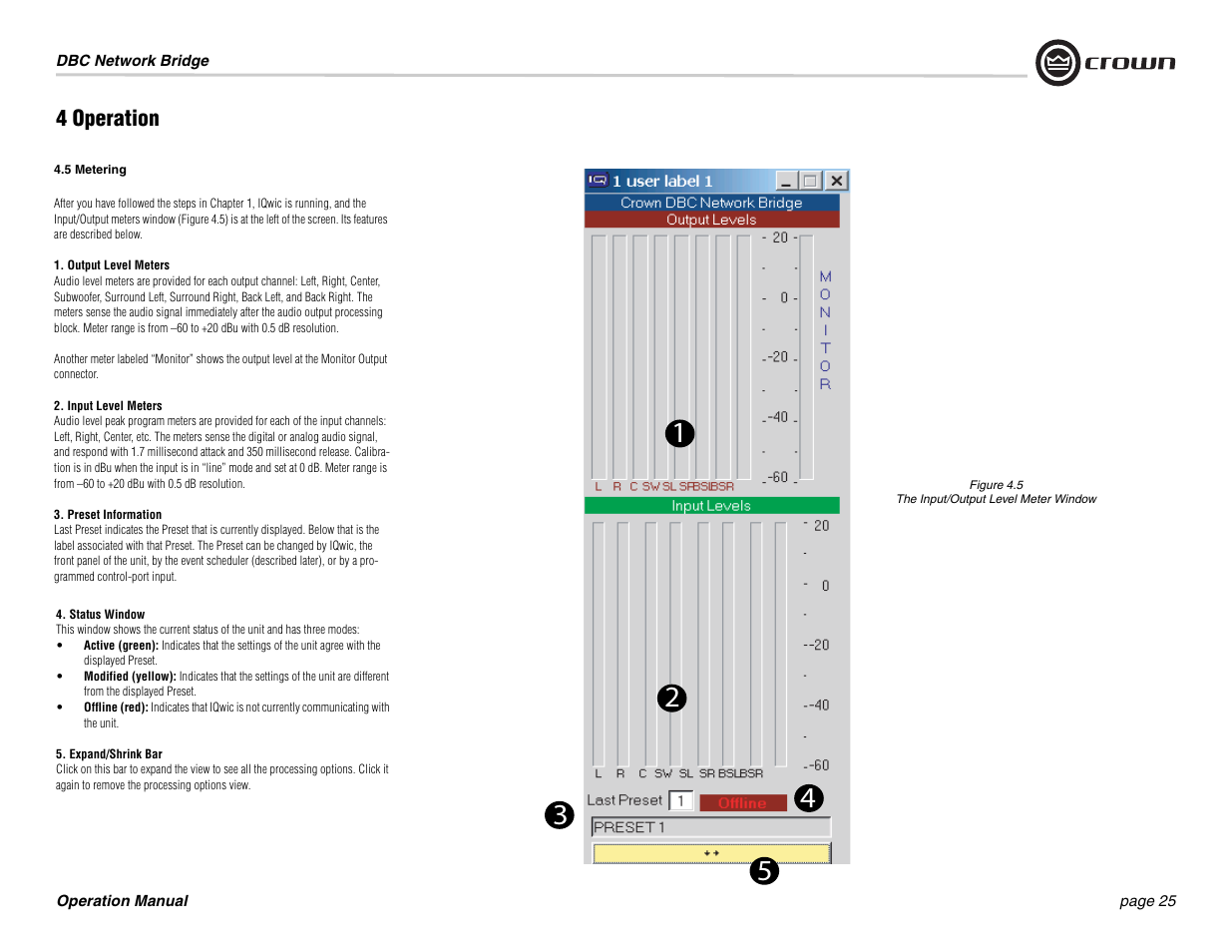 4 operation | Crown Audio DBC Network Bridge User Manual | Page 25 / 84