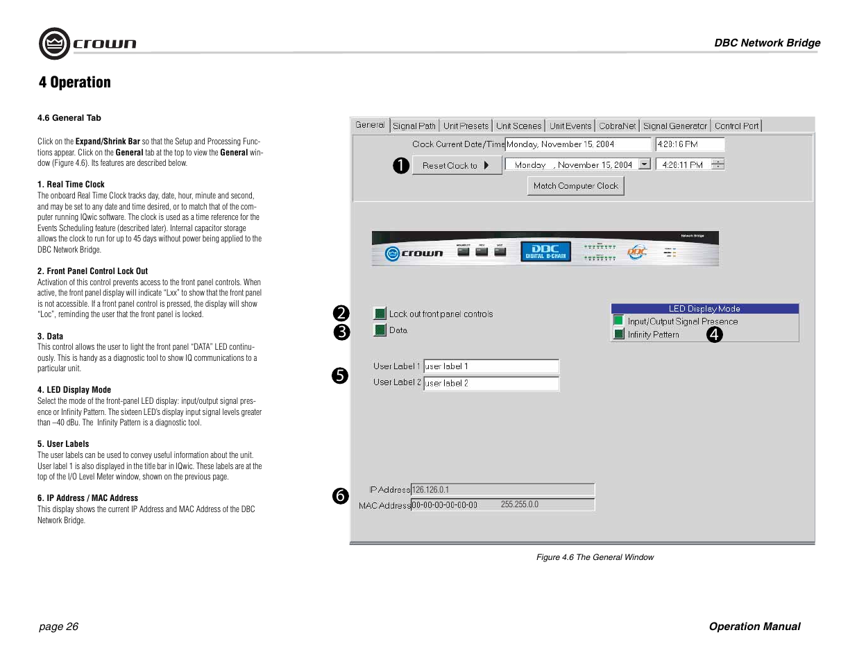 4 operation | Crown Audio DBC Network Bridge User Manual | Page 26 / 84