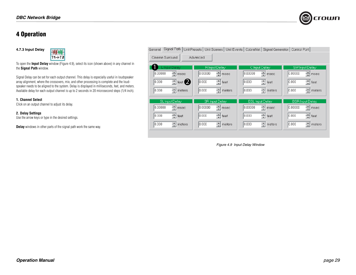 4 operation | Crown Audio DBC Network Bridge User Manual | Page 29 / 84