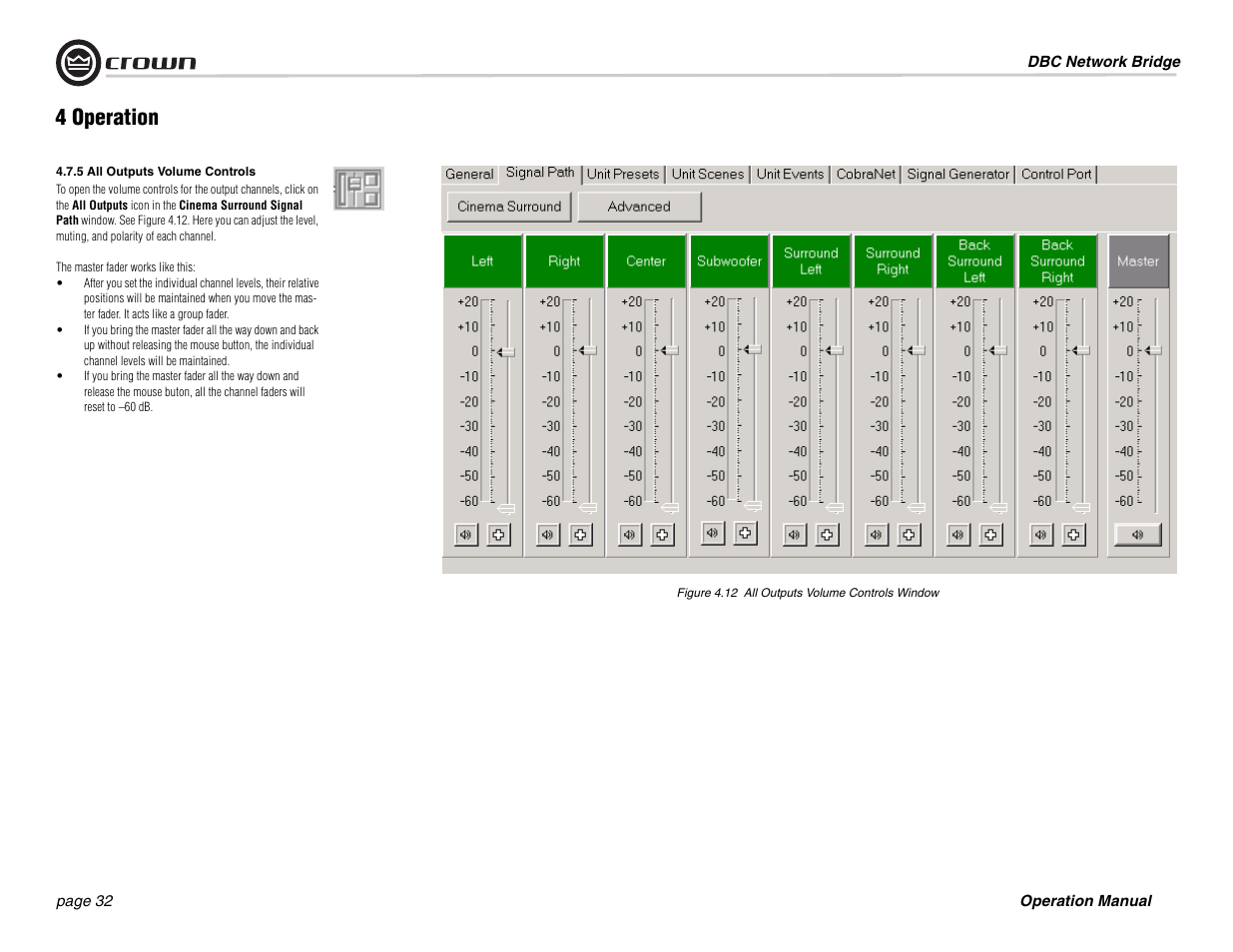 4 operation | Crown Audio DBC Network Bridge User Manual | Page 32 / 84