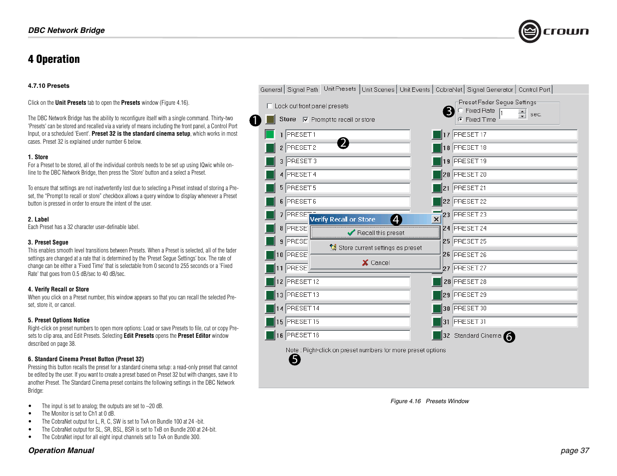 4 operation | Crown Audio DBC Network Bridge User Manual | Page 37 / 84