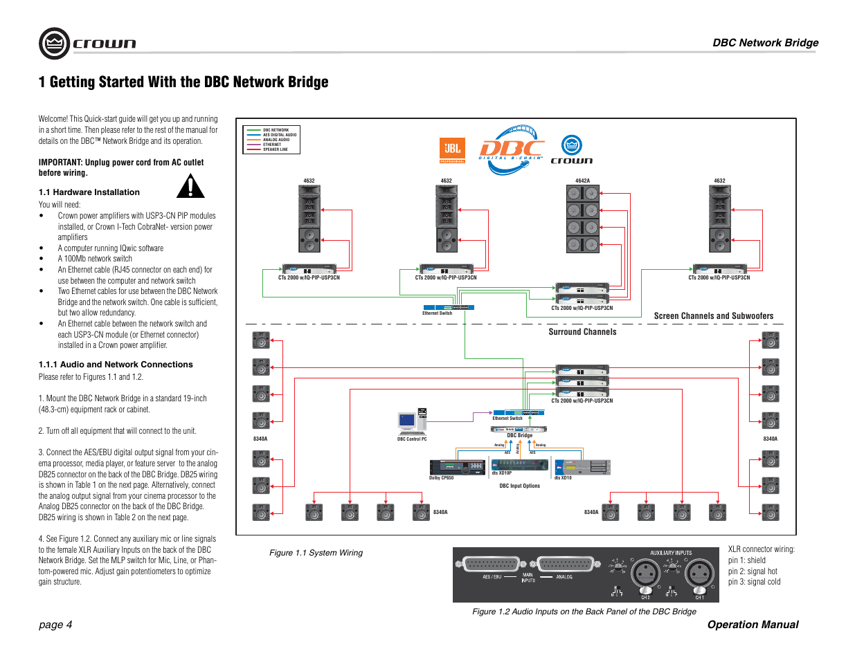 1 getting started with the dbc network bridge | Crown Audio DBC Network Bridge User Manual | Page 4 / 84