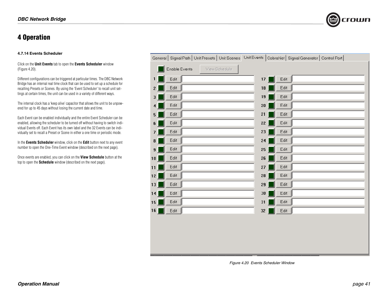 4 operation | Crown Audio DBC Network Bridge User Manual | Page 41 / 84