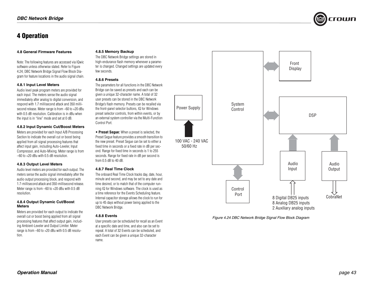 4 operation | Crown Audio DBC Network Bridge User Manual | Page 43 / 84