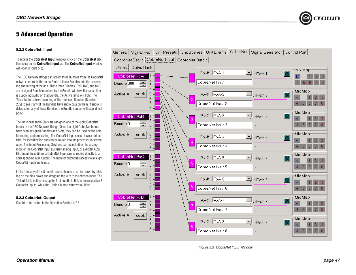 5 advanced operation | Crown Audio DBC Network Bridge User Manual | Page 47 / 84