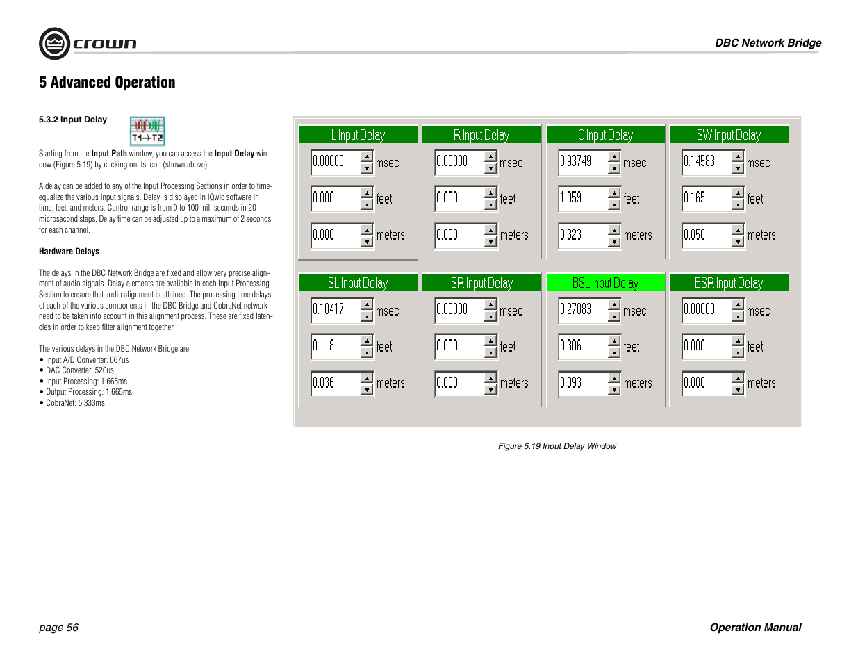 5 advanced operation | Crown Audio DBC Network Bridge User Manual | Page 56 / 84