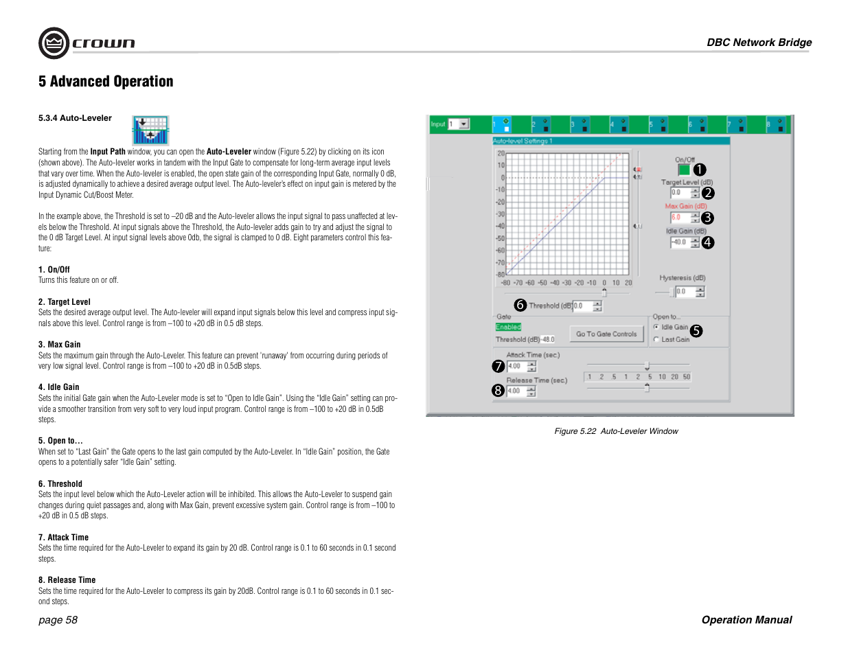 5 advanced operation | Crown Audio DBC Network Bridge User Manual | Page 58 / 84