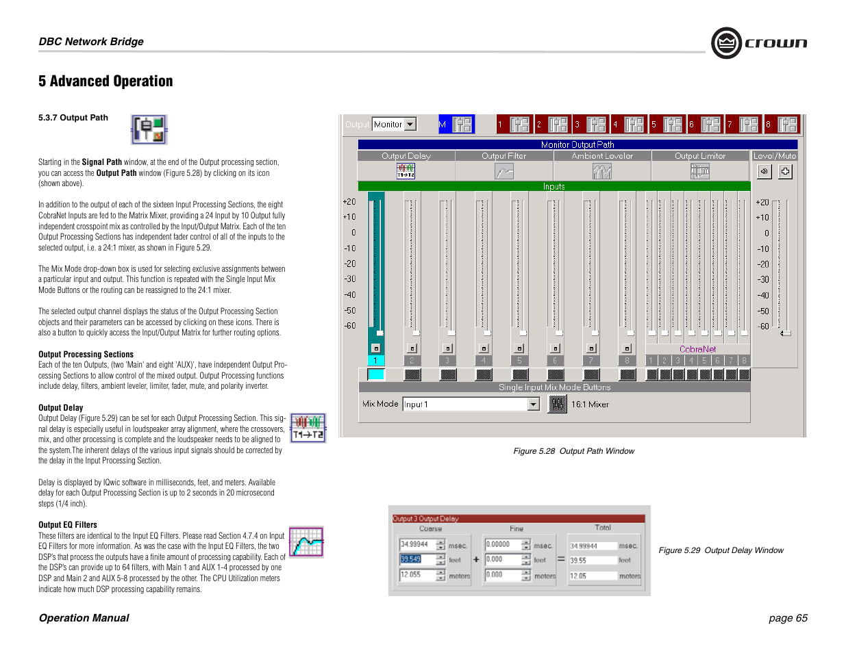 5 advanced operation | Crown Audio DBC Network Bridge User Manual | Page 65 / 84