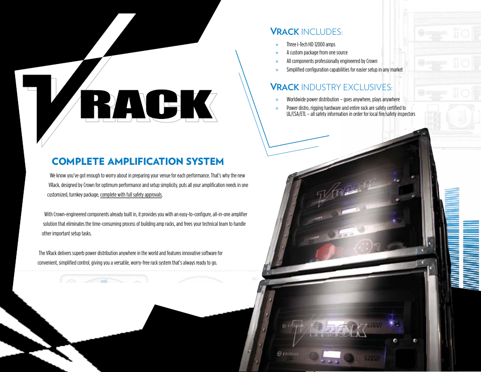 Crown Audio VRack Complete Amplification System User Manual | 2 pages