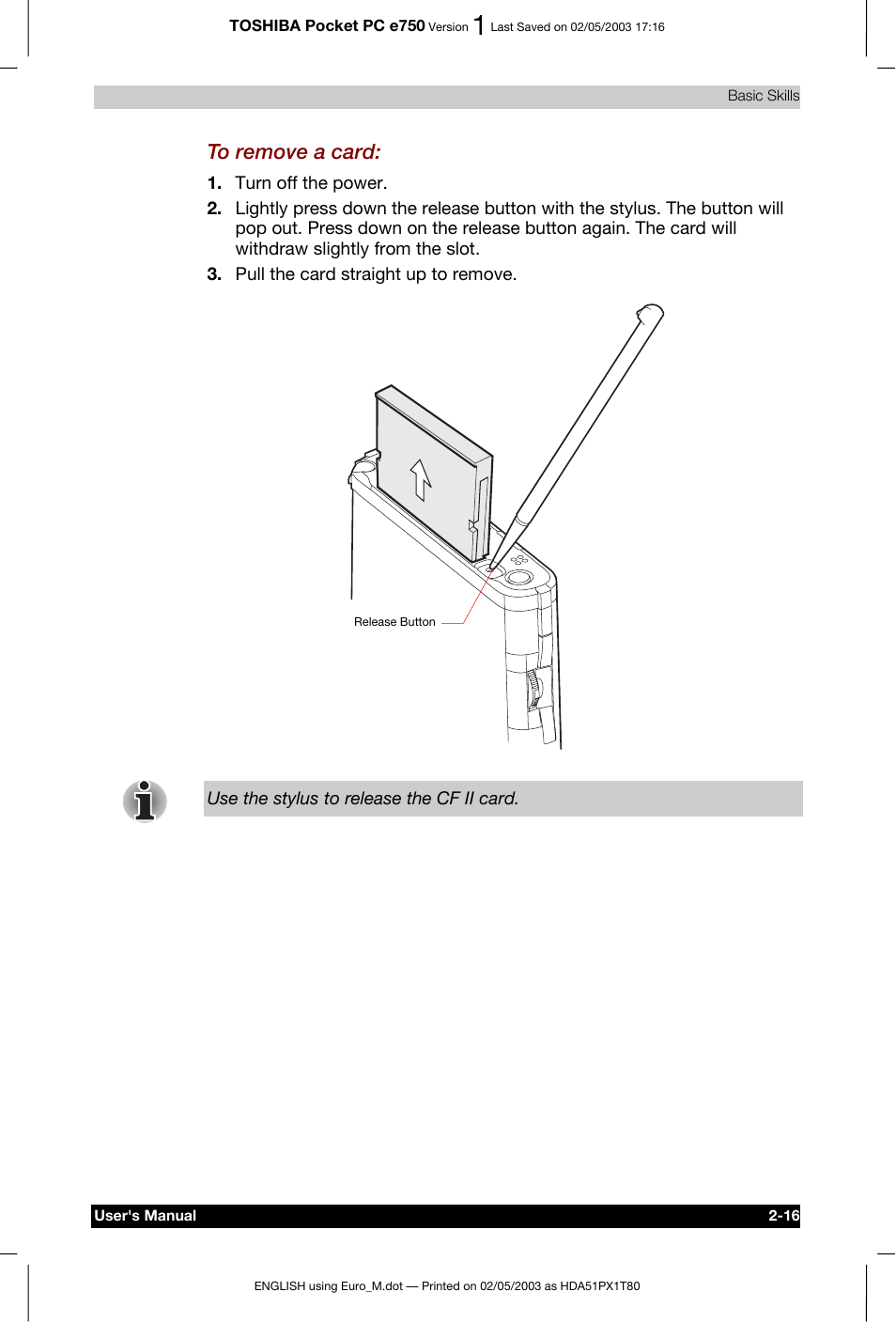 Toshiba Pocket PC e750 User Manual | Page 39 / 215