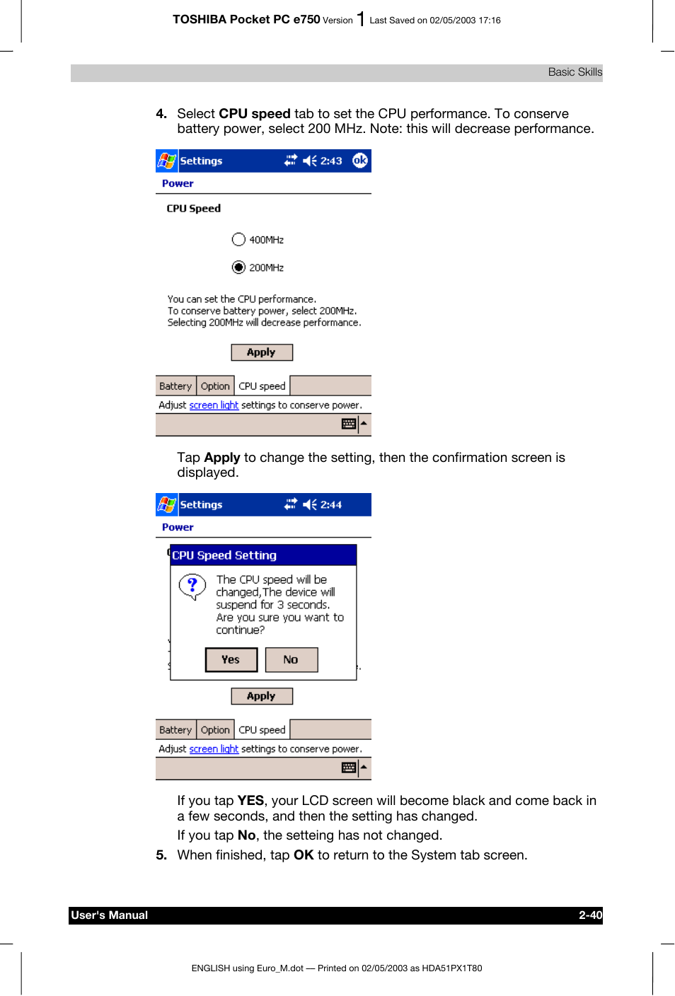 Toshiba Pocket PC e750 User Manual | Page 63 / 215