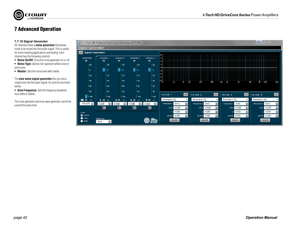7 advanced operation | Crown Audio I-Tech 4x3500HD User Manual | Page 42 / 72
