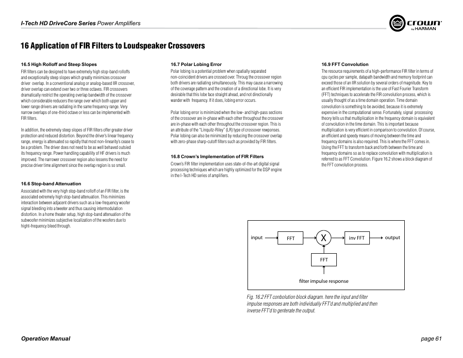 Crown Audio I-Tech 4x3500HD User Manual | Page 61 / 72