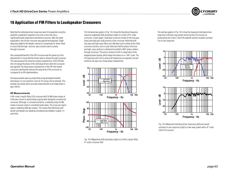 Crown Audio I-Tech 4x3500HD User Manual | Page 63 / 72
