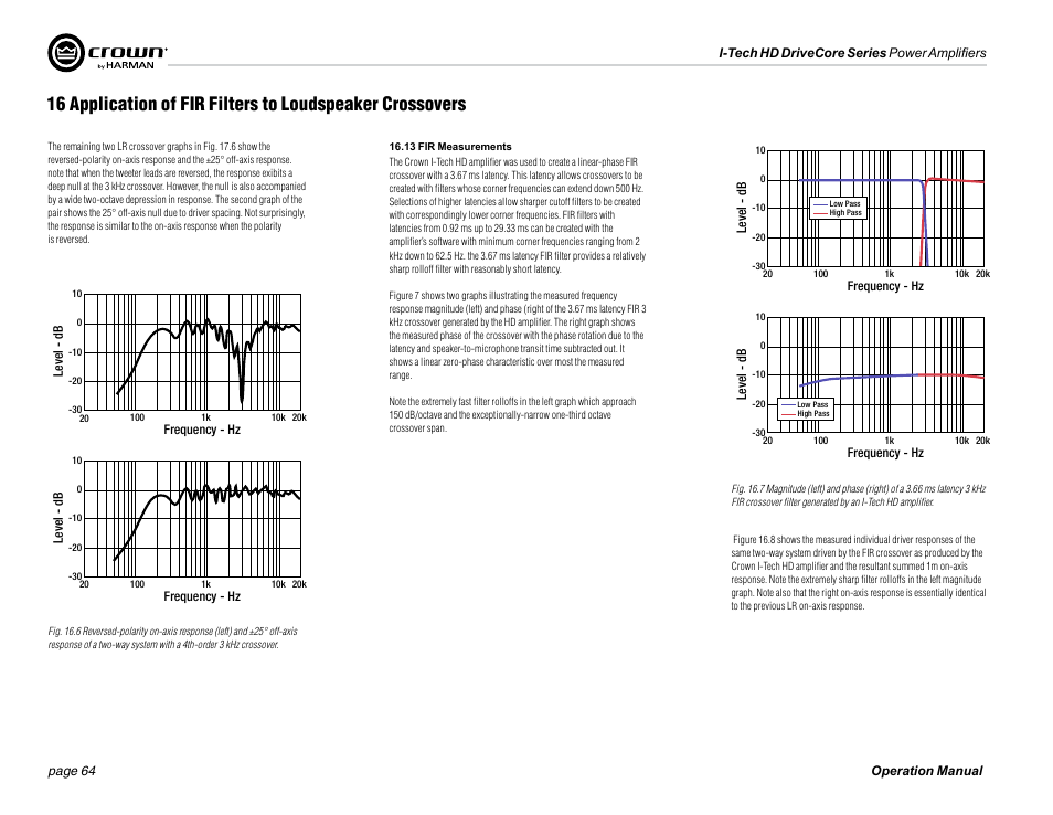 Crown Audio I-Tech 4x3500HD User Manual | Page 64 / 72