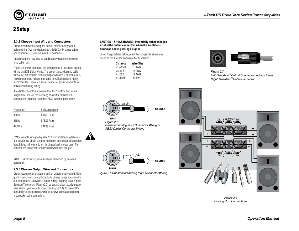 2 setup | Crown Audio I-Tech 4x3500HD User Manual | Page 8 / 72