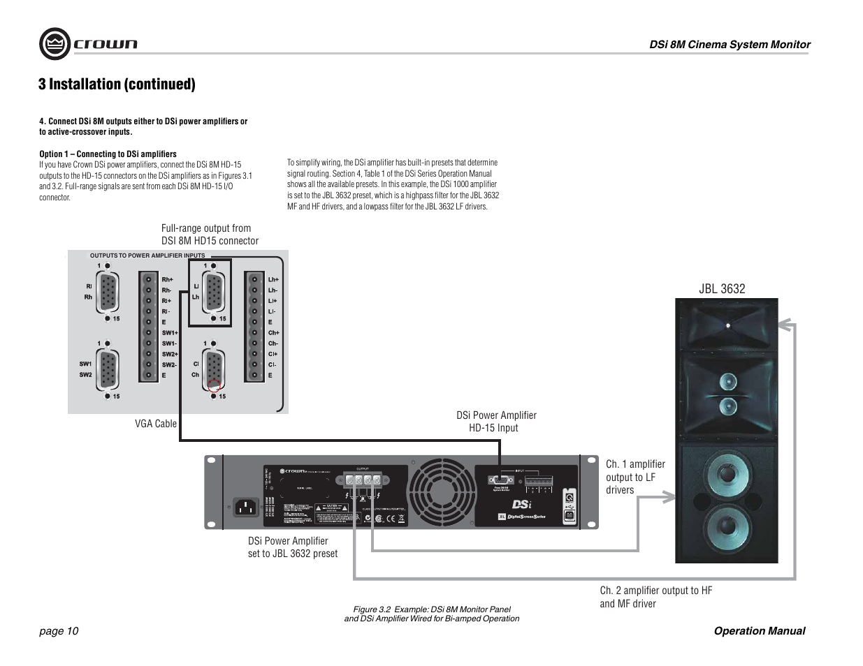 3 installation (continued) | Crown Audio DSi-8M User Manual | Page 10 / 20