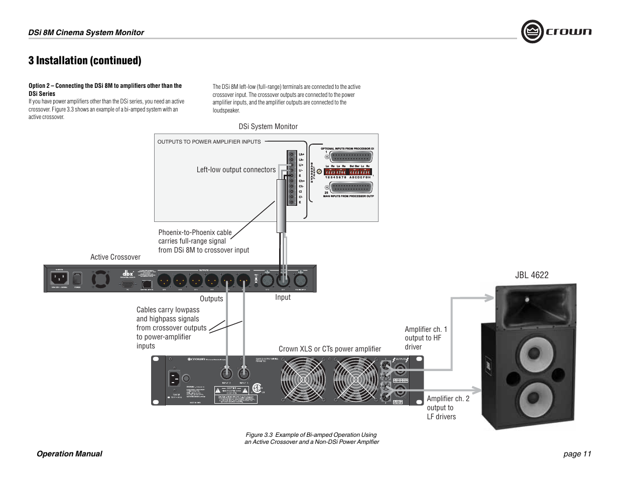 3 installation (continued) | Crown Audio DSi-8M User Manual | Page 11 / 20