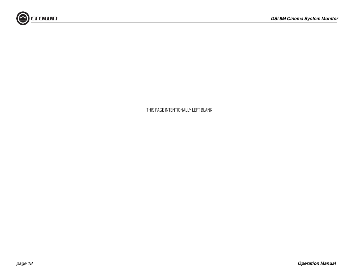 Crown Audio DSi-8M User Manual | Page 18 / 20
