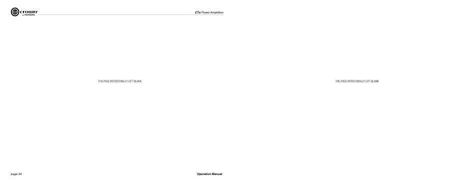 Crown Audio CTs Series (2 Channel) User Manual | Page 18 / 19