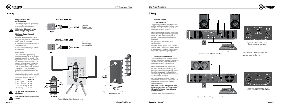 3 setup | Crown Audio CTs Series (2 Channel) User Manual | Page 5 / 19