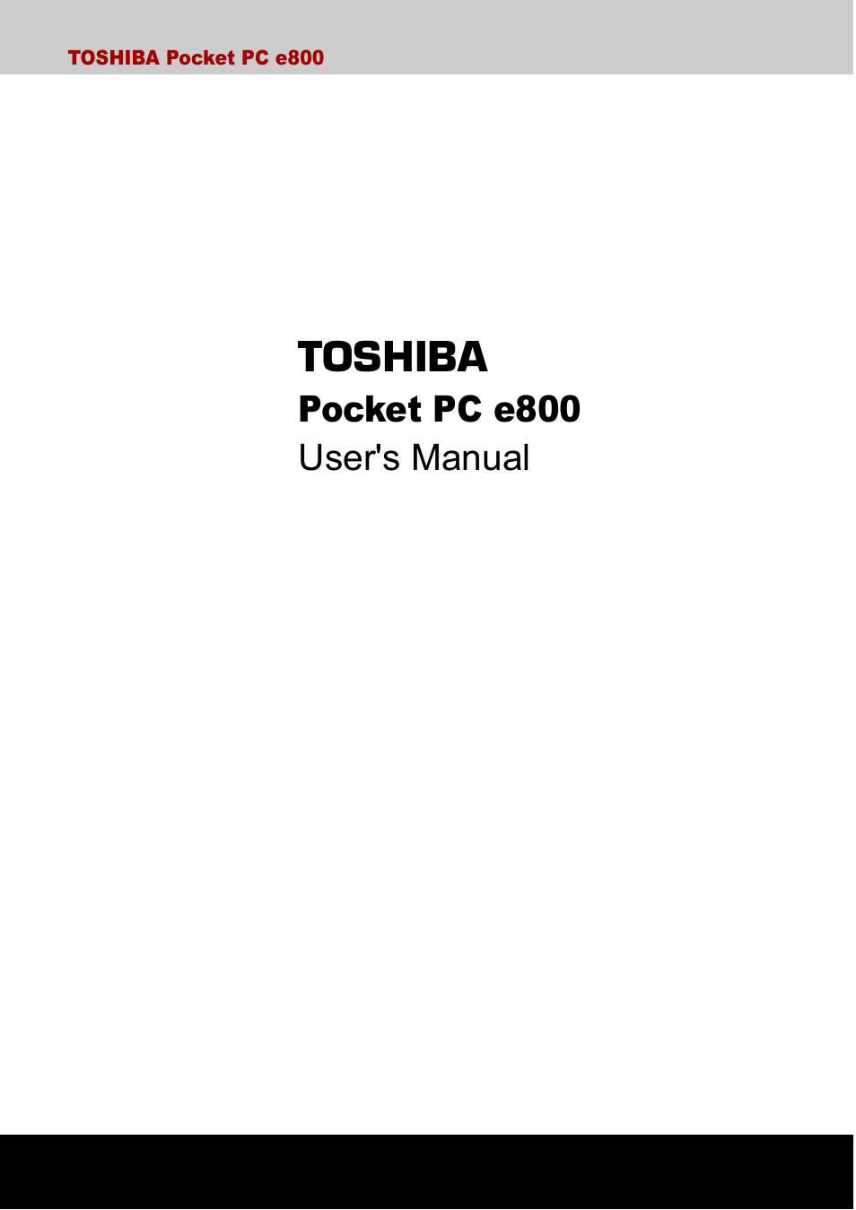 Toshiba Pocket PC e800 User Manual | 223 pages