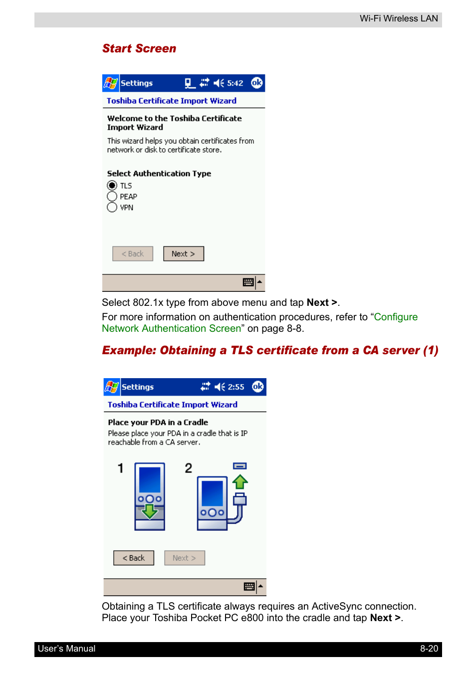 Toshiba Pocket PC e800 User Manual | Page 121 / 223